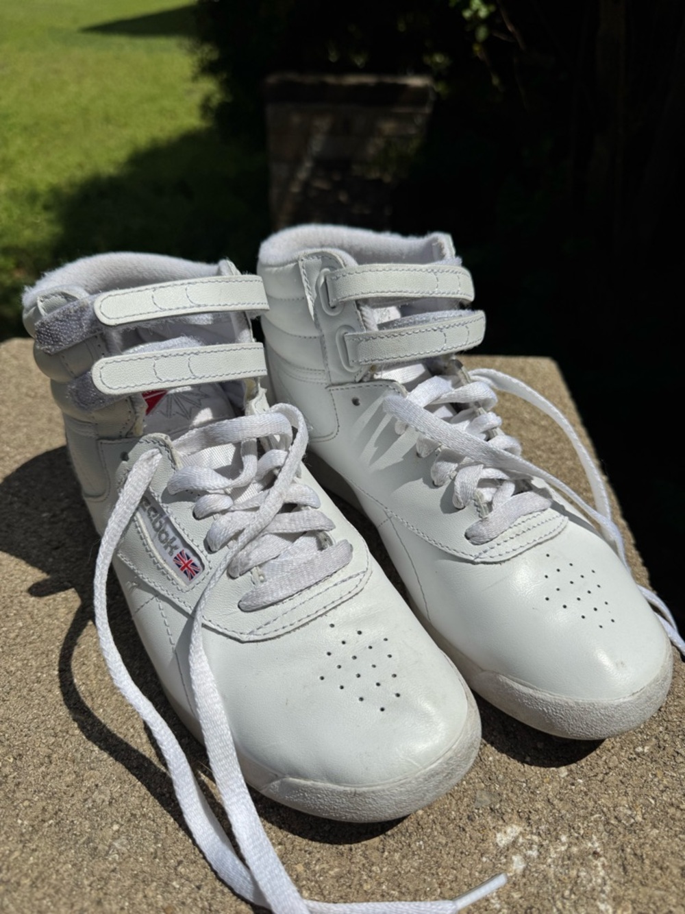 Reebok Retro White High-Top Sneakers with Double Straps